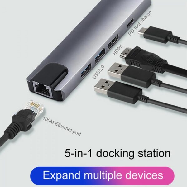 Type C to 5 In 1 HUB