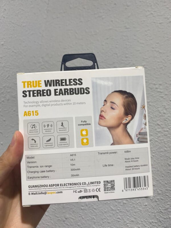 ASPOR A615 AirPods 3 with HIFI Surround Sound, Bluetooth 5.1, Wireless Charging - Image 2