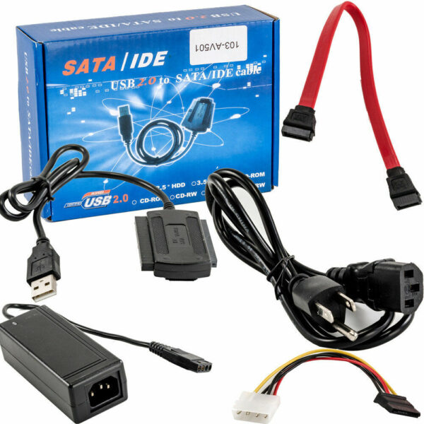 USB 2.0 to SATA/PATA/IDE Adapter Converter Cable for 2.5''/3.5'' Hard Drive