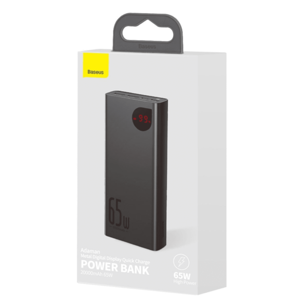 Baseus Adaman 20000mAh 65W Metal Digital Display Quick Charge Power Bank - Black