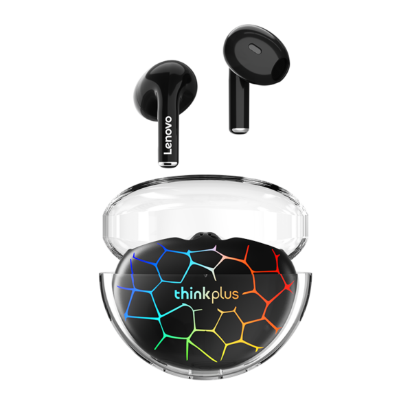 Lenovo LP80 Pro TWS Bluetooth Headphones - RGB, Low Latency, Wireless (Black/White)