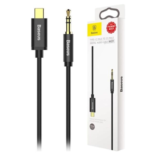 Baseus M01 Yiven Type-C Male to 3.5mm Male Audio Cable - Black