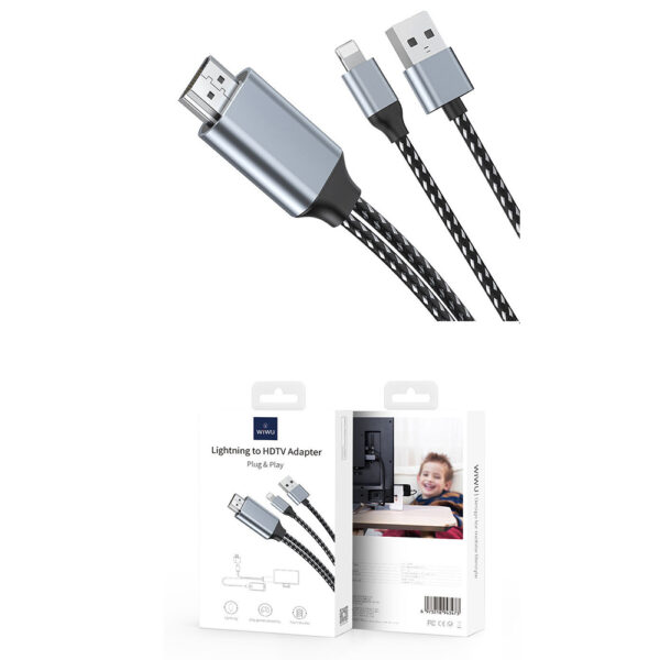 WIWU X7L Lightning to HDTV Cable Adapter - FHD Plug & Play - Image 2