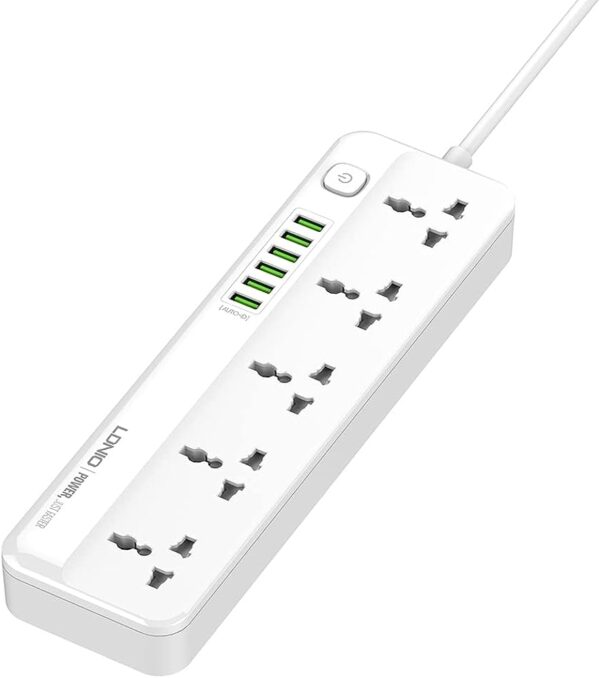 LDNIO SC5614 Fast Charging Power Strip - 5 Universal Outlets, 6 USB Ports, 2M Power Cord Extension Socket - Image 2