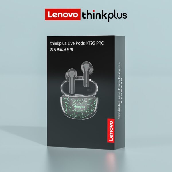 Lenovo XT95 Pro TWS Bluetooth 5.1 Earphones - Game Low Latency, RGB, AAC Bass, HiFi HD, Mic, Black