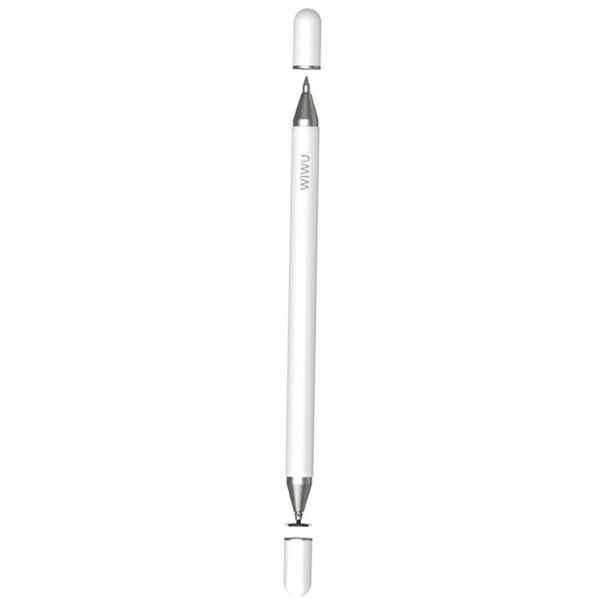 WiWU Pencil One: White Aluminum Alloy 2-in-1 Slim Stylus Pen for Smartphones and Tablets - Image 2