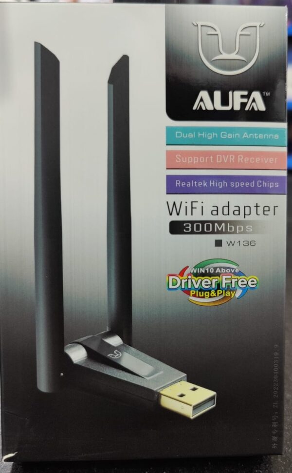 Alfa W136 Dual Antenna 300MB WiFi USB Adapter - Image 3