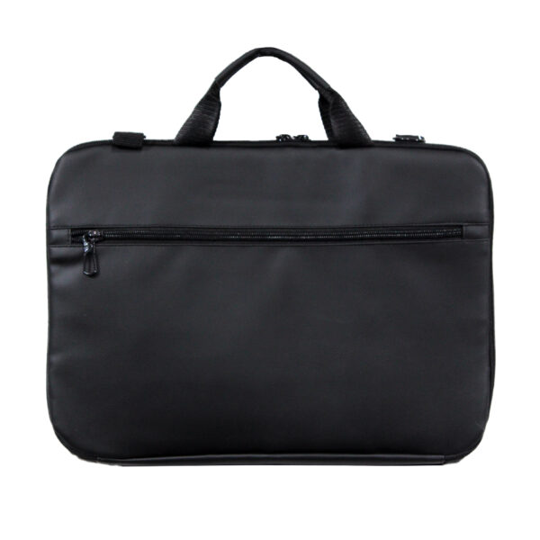 CX01 15.6 Inch Ultra Slim Laptop Bag - PU Leather, Black - Image 2