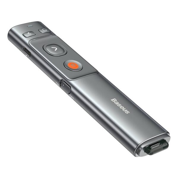 Baseus Orange Dot Wireless Presenter - Green Laser, Grey - Image 2