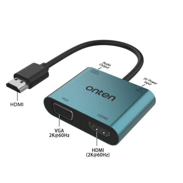 ONTEN 4 in 1 HDMI to HDMI + VGA with Audio 5166HV - Image 5
