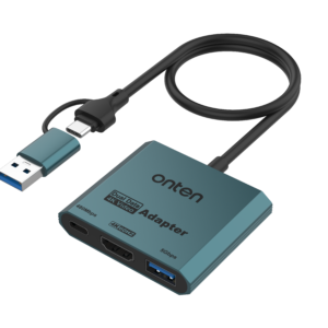 ONTEN 3 -in -2 USB-C&USB-A to HDMI 4K@60Hz AdapterSupport: M1 chip iPad Pro/Air/mini UCA303