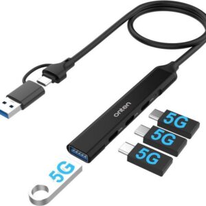ONTEN 4- in -2 USB C / USB A 3.0 4-Port HUBs USB A*1 (5Gbps）+ USB C*3 (480Mbps) UCA9703