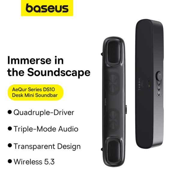 Baseus AeQur DS10 Mini Soundbar Cluster Black - Image 2