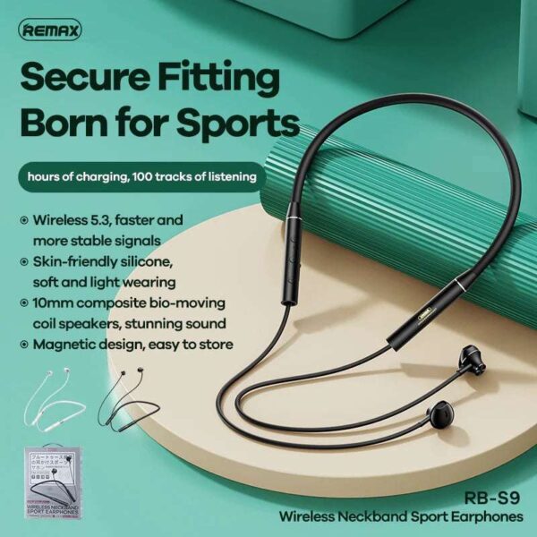 REMAX RB-S9 Wireless Neckband Sport Earphone - Image 2