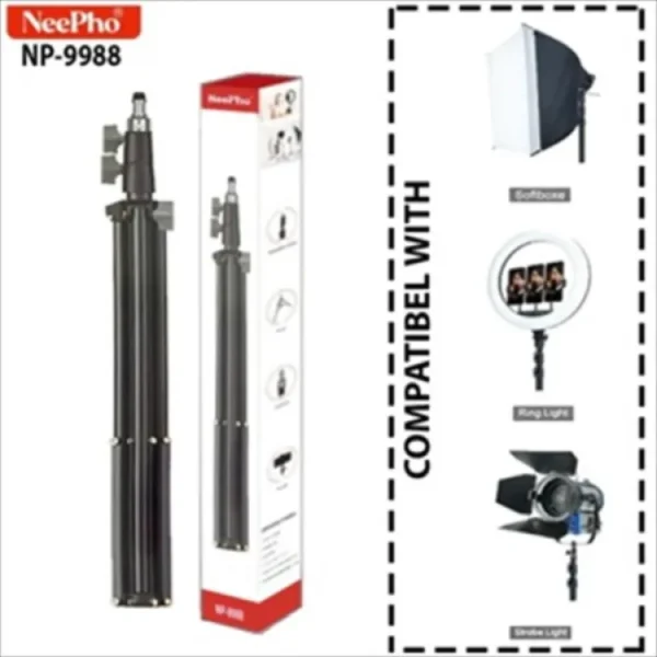 NeePho NP-9988 9 feet Heavy Duty Light Stand for Photography Strobe Flash Lighting