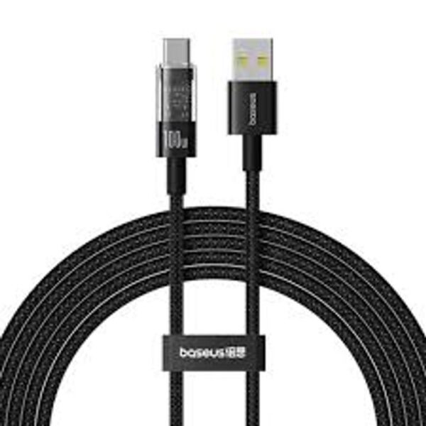 Baseus  Data Cable USB to USB-C 100W 2m Gem Fast-Charging Cluster Black P10373002111-01 - Image 2