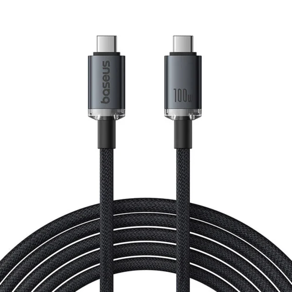 Baseus  Data Cable USB-C to USB-C 100W 1.5m Crystal Shine USB3.2 Full-Featured Fast-Charging 20Gb Cluster Black P10318204111-00 - Image 2