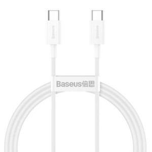 Baseus Data Cable USB-C to USB-C 100W 1m Gem Fast-Charging Moon White P10373000211-00