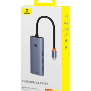 Baseus UltraJoy Series 7-Port HUB Docking Station Space Grey（Type-C to HDMI4K@60Hz*1+VGA*1+USB 3.0*4+PD*1）B00052803811-01