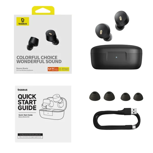 Baseus Bowie E18 True Wireless Earphones  Cosmic Black - Image 2