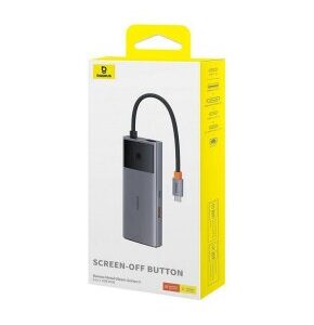 Baseus Metal Gleam Series II  6-in-1 USB HUB Space Grey（USB-C to  1*HDMI4K@60Hz+1*USB-C（10Gbps)+2*USB-A(10Gbps)+1*RJ45+1*USB-C（PD) ）B00061802813-00