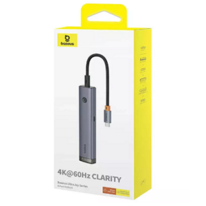 Baseus UltraJoy Series 6-Port HUB AIR Space Grey（Type-C to HDMI4K@60Hz*1+USB3.0*2+USB2.0*1+Type-C3.0*1+PD*1）B00052802811-02