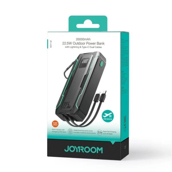 JOYROOM JR-L018 22.5W Power Bank with Dual Cables 20000mAh-Black
