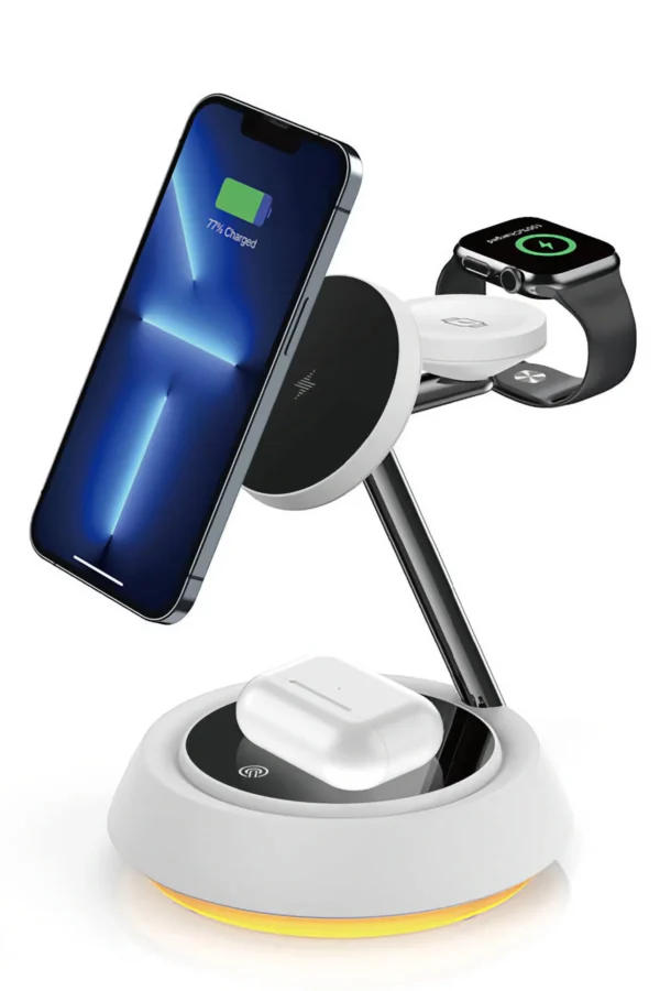 WIWU Wi-W002 3 in 1 Cable Less Charger With Adjustable ambient light - Image 2