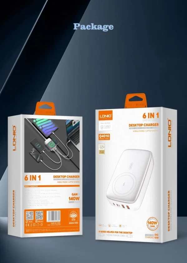 LDNIO Q4010 140W Multiport Desktop Charging Wireless Charger White