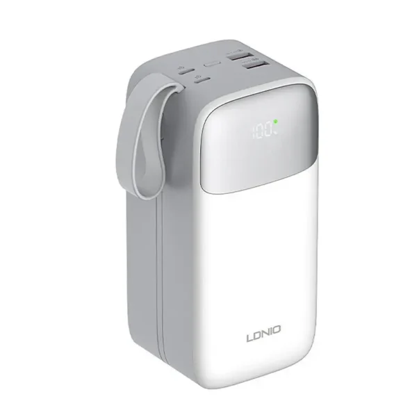 LDNIO PQ50 50000mAh 22.5W USB-C Fast Charging Power Banks smart LED Display Built-in Charging Cable Power Bank - Image 2