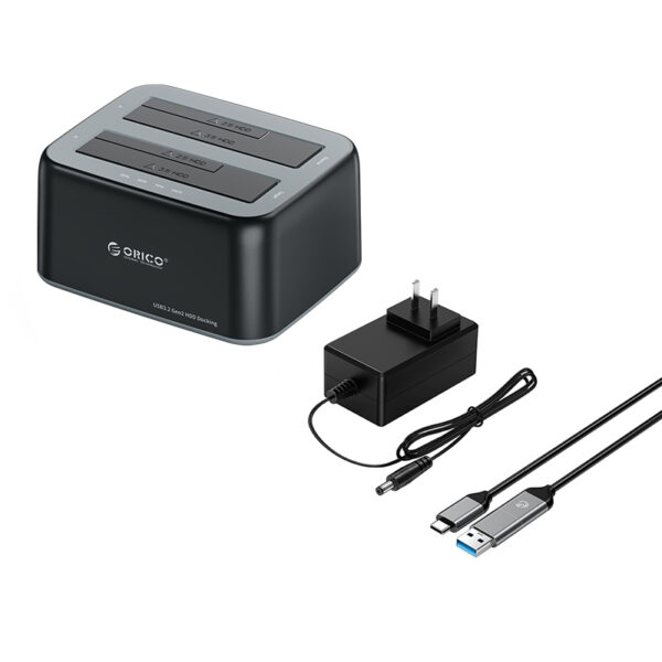 ORICO 6829C3 2.5"/3.5" SATA HDD/SSD Dual-bay Dock with Offline Clone Function - Image 2