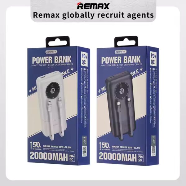 REMAX RPP-38 20000mAh 20W+22.5W Built-in Dual Fast Charging cables power bank