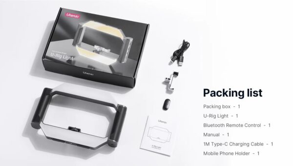 NEEPHO NP-L5 U-Rig Mobile Holder with Light, Dimmable 2500K-9000K, Video Stabilizer with Remote