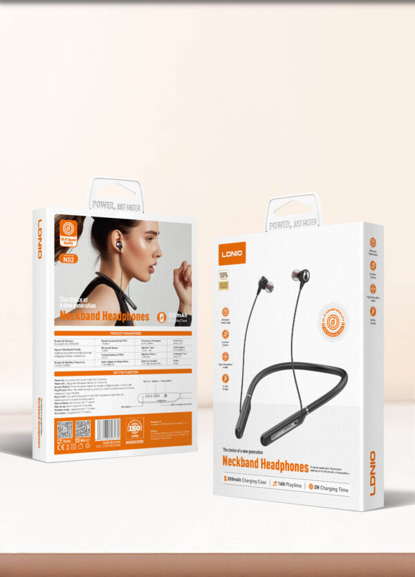LDNIO N02 Neckband Wireless Stereo Headset with Microphone In-Ear Gaming Headset - Image 2