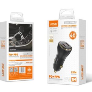 Ldnio C104 60W Dual Type C Ports Super Fast Car charger