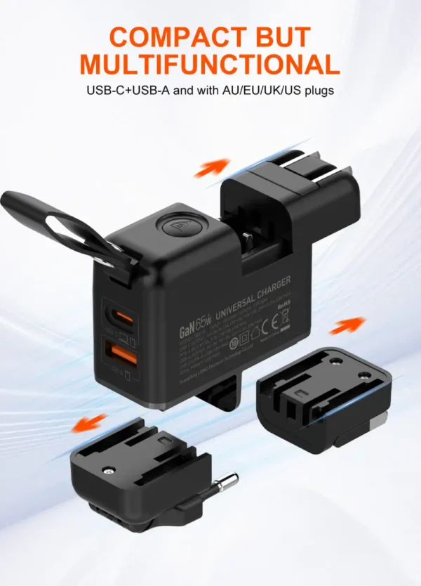 LDNIO Q2618 EU GaN 65W All-in-one Adapter With C-C Cable - Image 2
