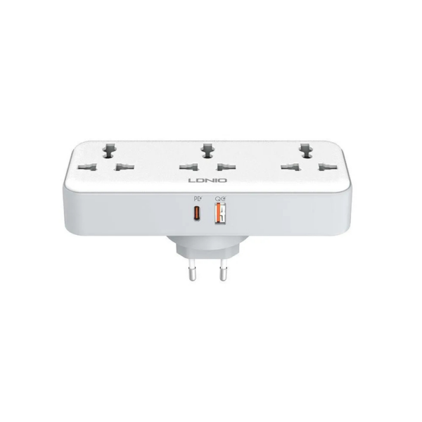 LDNIO SC3317 Plug Expansion Socket with USB Wall Plug Adapter 3 Way 1 to 3 Power Expansion Adapter