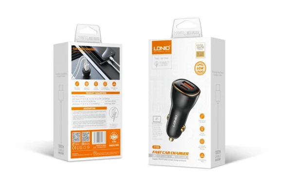 LDNIO 60W PD QC Super Fast Car charger C103