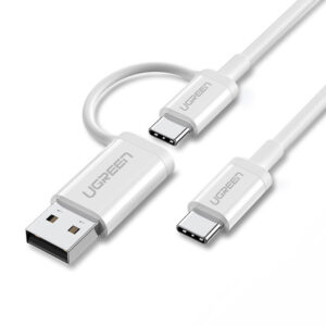 UGREEN US264 Usb-C To Usb-C + Usb-A Cable 1M White 40934