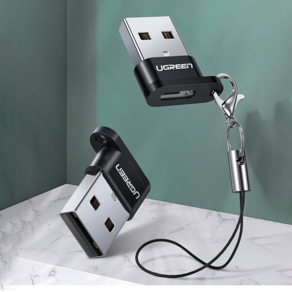 UGREEN US280 USB-C female and USB-A 2.0 Male Connector Adapte Data Transfer Black 50568 - Image 2