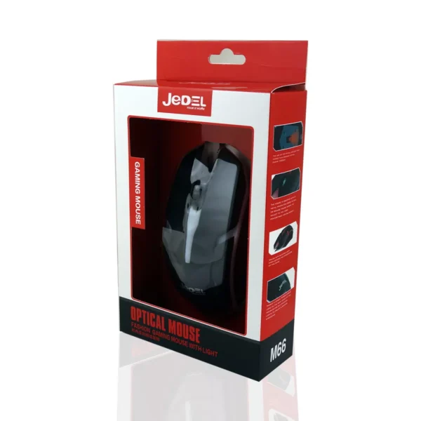 JEDEL M66 USB Wired Gaming Mouse with LED 7 Colors Breathing for PC and Laptop - Image 2