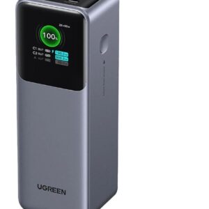 UGREEN PB722 Powerbank 25000mAh 200W PD Fast Charging 3-Ports Battery Pack with TFT Smart Display Gray 35525