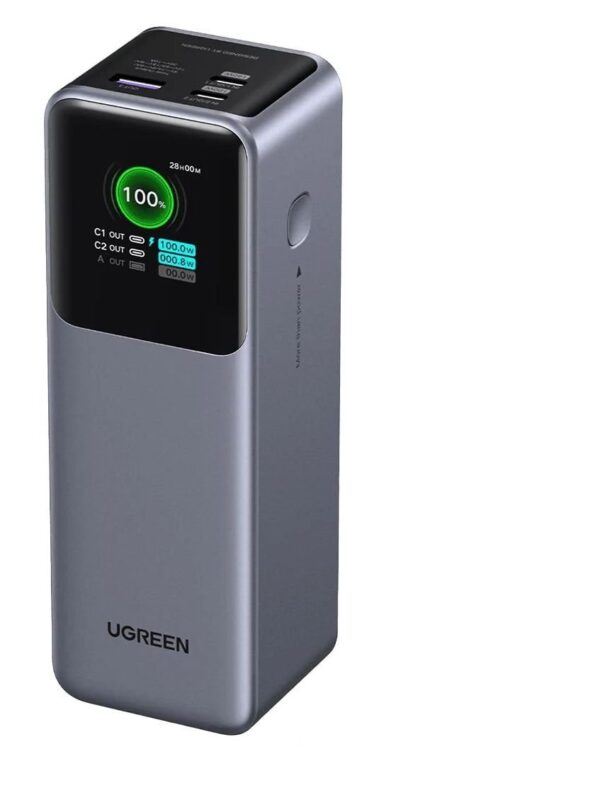 UGREEN PB722 Powerbank 25000mAh 200W PD Fast Charging 3-Ports Battery Pack with TFT Smart Display Gray 35525