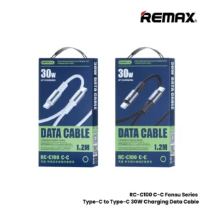 REMAX RC-C100 C-C Fonsu Series 30W Type-C to Type-C Fast Charging Data Cable - Black